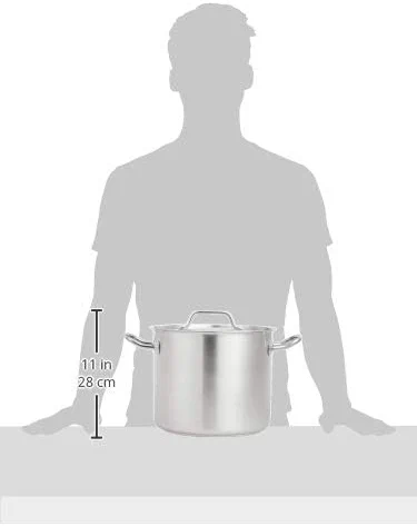 Amazon Basics 12 Quarts Stainless Steel Aluminum-Clad Stock Pot with Cover — image 3