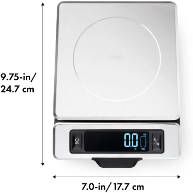 OXO Good Grips 11-Pound Stainless Steel Kitchen Scale with Pull-Out — image 2