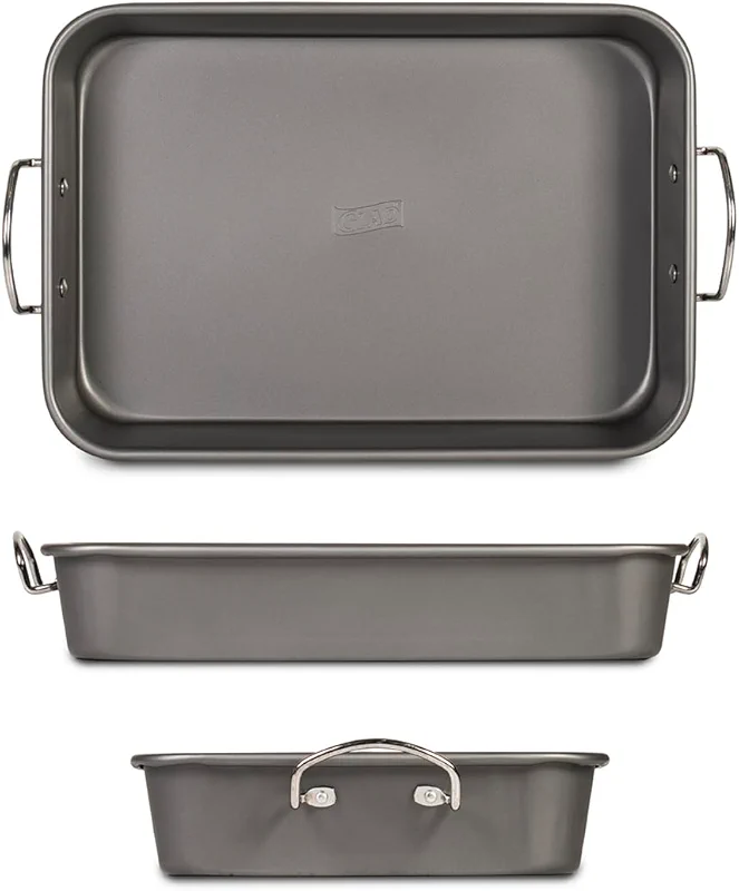 Glad Roasting Pan Nonstick 11x15 - Heavy Duty Metal Bakeware Dish with — image 1