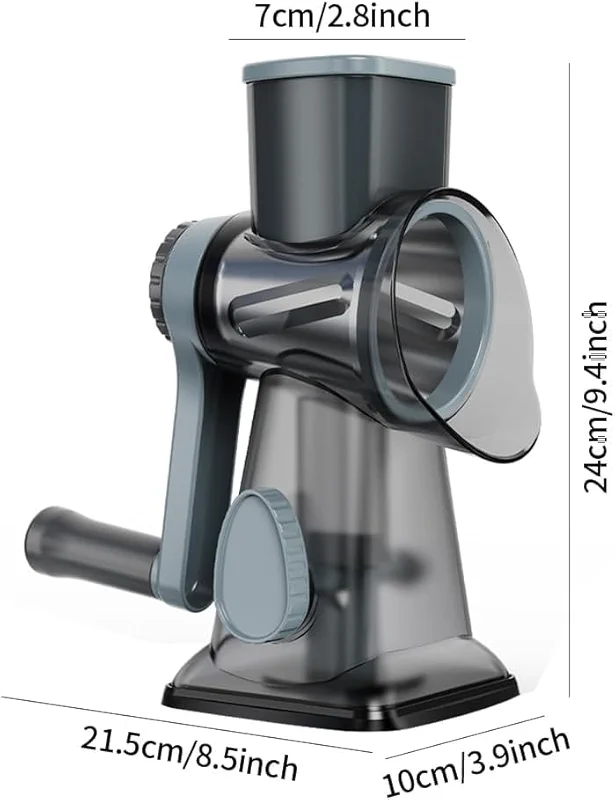 Cheese Grater Hand Crank Rotary Vegetables Shredder with Handle — image 3