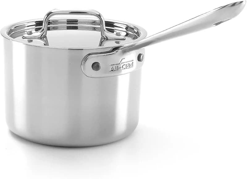 All-Clad D5® Stainless Steel Core 2 Quart Suacepan with Lid - Made in the
