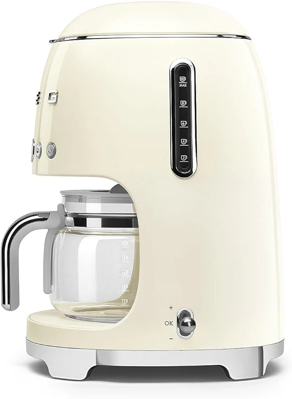 Smeg 50's Retro Style Aesthetic Drip Coffee Machine with 10 Cup Glass