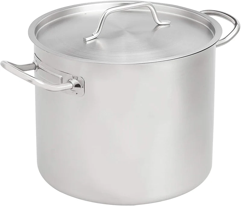 Amazon Basics 12 Quarts Stainless Steel Aluminum-Clad Stock Pot with Cover — image 4