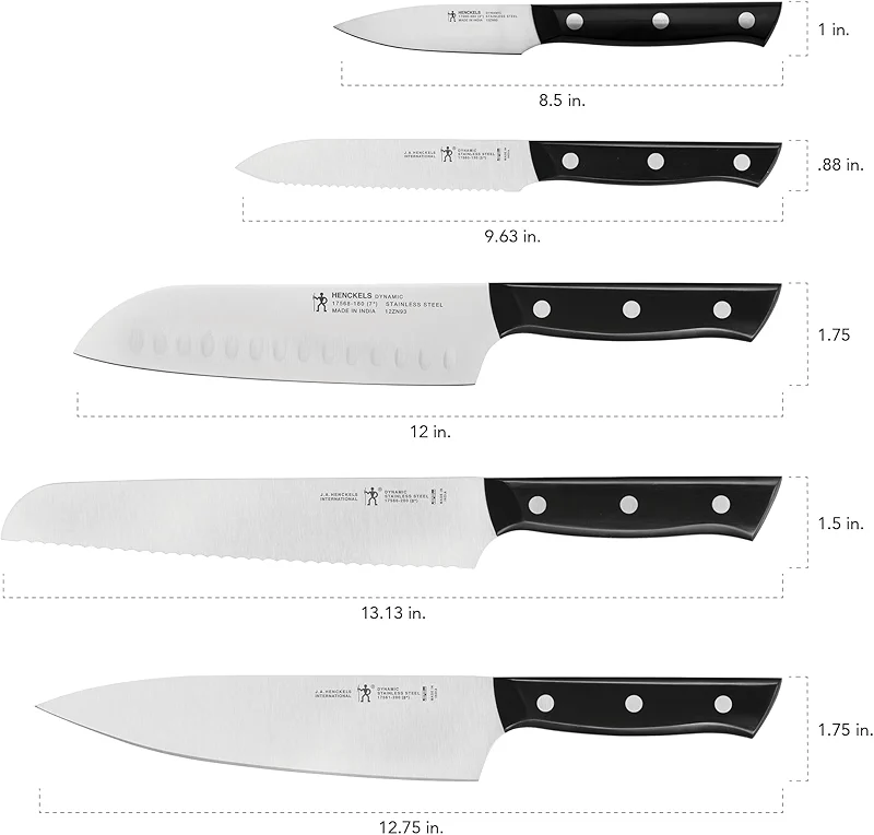 HENCKELS Dynamic Razor-Sharp 5-Piece Kitchen Knife Set