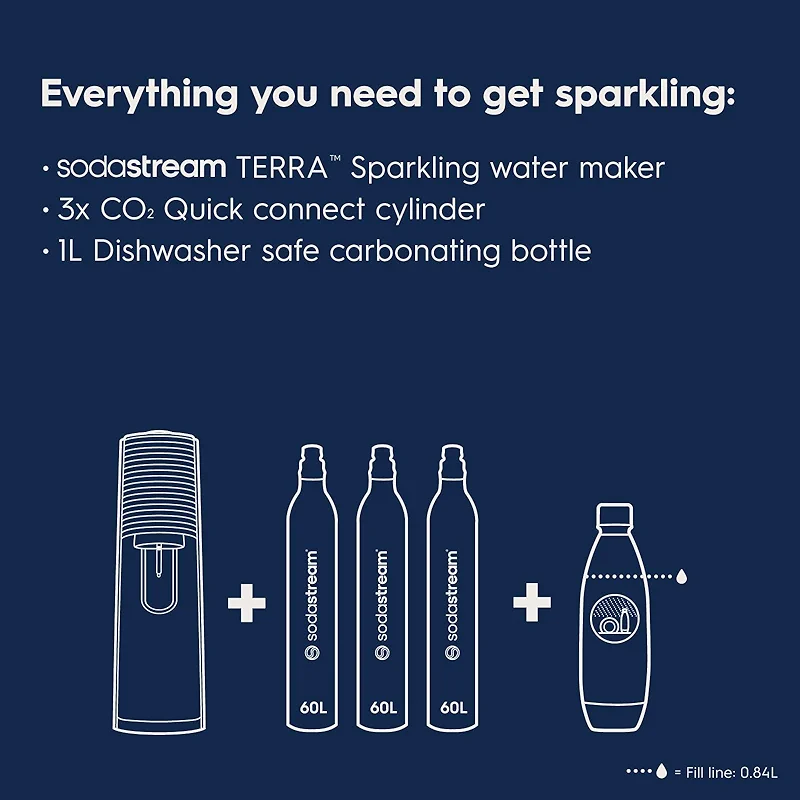 sodastream Terra Sparkling Water Maker Bundle in Black - includes 3-Pack — image 8