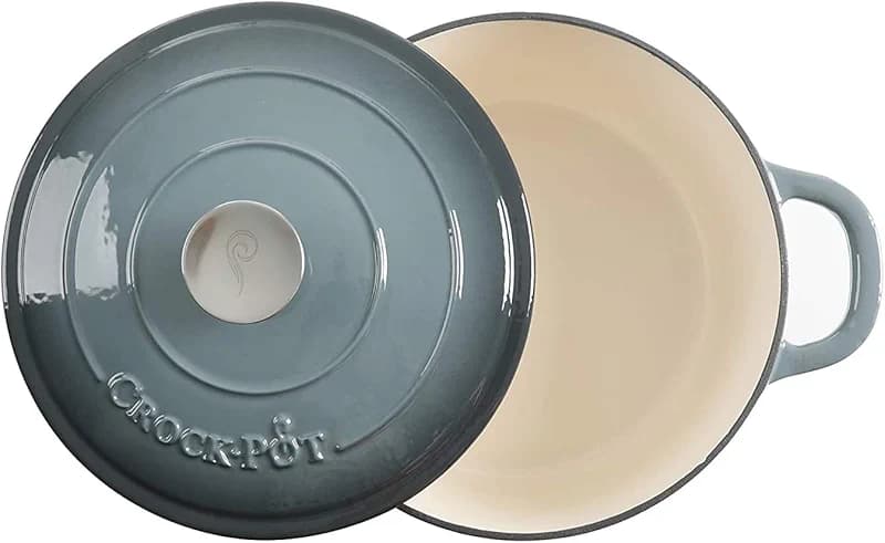 Crock-Pot Artisan 7-Quart Round Enameled Cast Iron Dutch Oven – Slate Gray — image 5