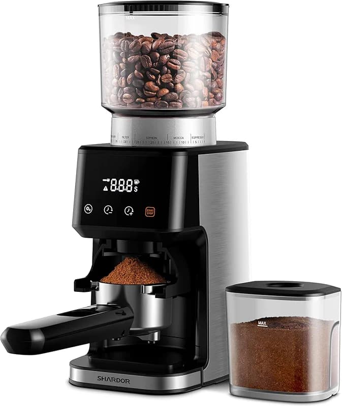 SHARDOR Conical Burr Espresso Coffee Grinder Electric with Precision Timer