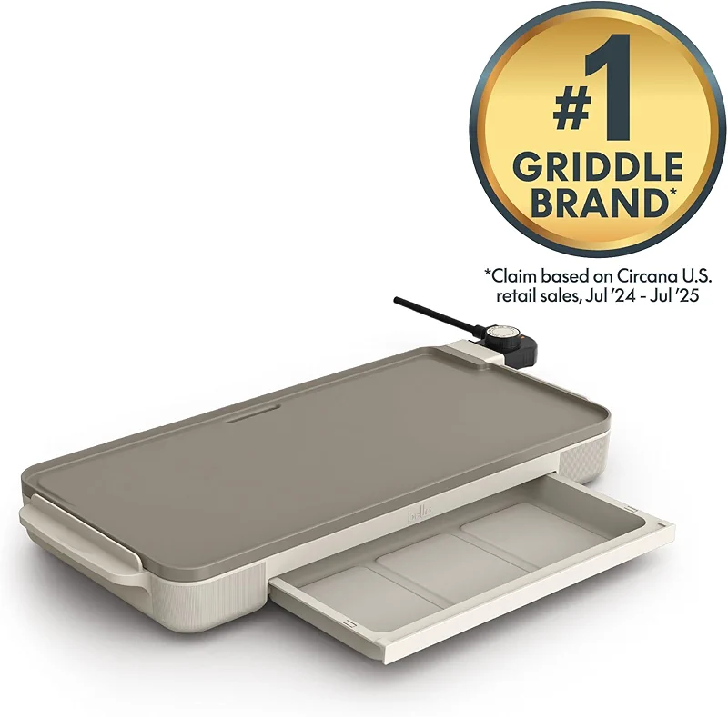 bella 10" x 20" Electric Griddle with Warming Tray — image 1