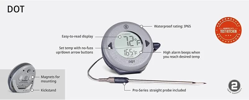 ThermoWorks DOT — Chefs’ Favorite Simple Alarm Thermometer - Dove Grey — image 5