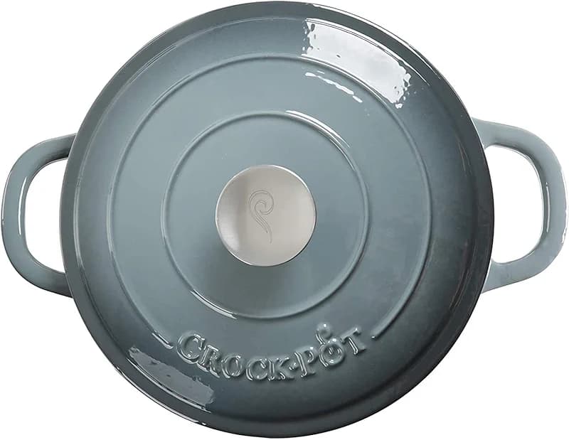 Crock-Pot Artisan 7-Quart Round Enameled Cast Iron Dutch Oven – Slate Gray — image 2
