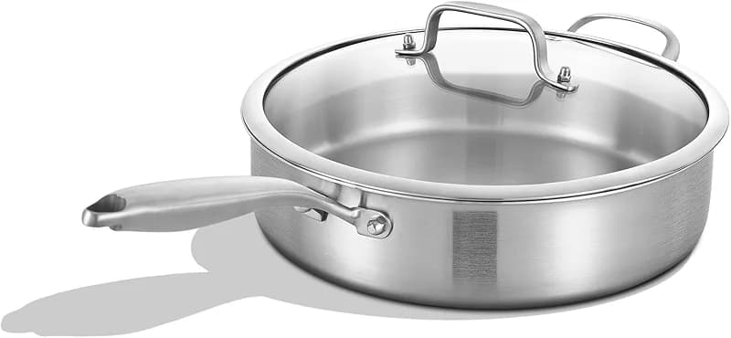 Inqibee 3 Quarts Tri-Ply Stainless Steel Sauté Pan with Lid — image 1
