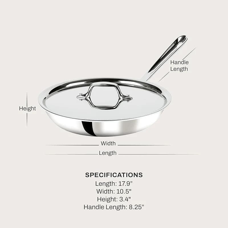 All-Clad D3® Stainless Steel 10 inch Frying Pan Covered- Made in the USA — image 2