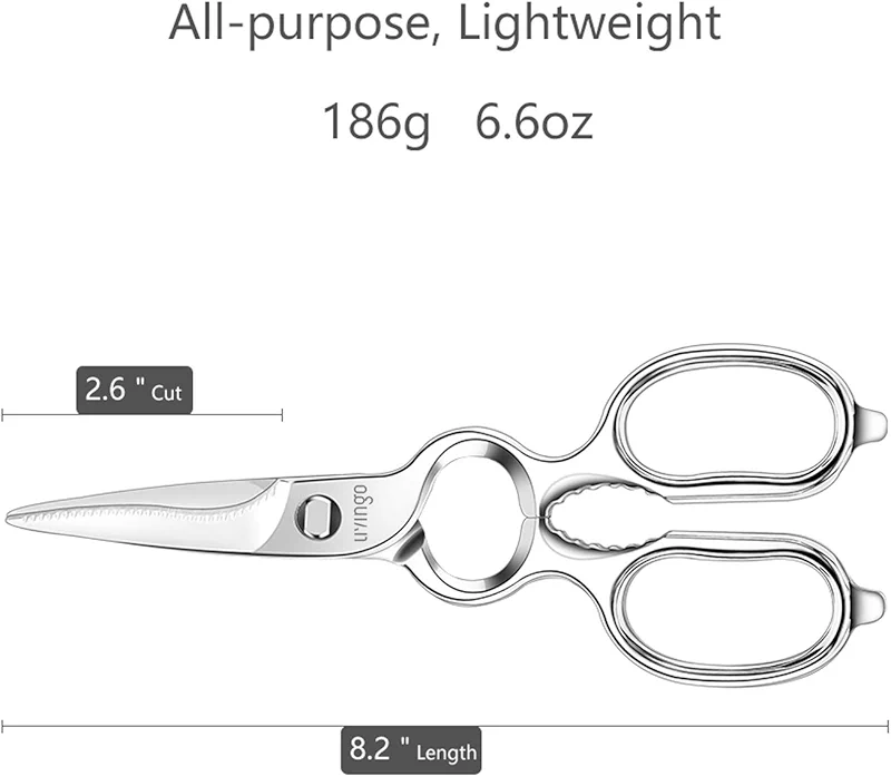 LIVINGO Kitchen Forged Shears Heavy Duty Come Apart Ultra Sharp