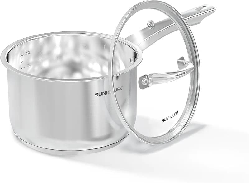 Sunhouse 3 QT Stainless Steel Sauce Pan with Lid