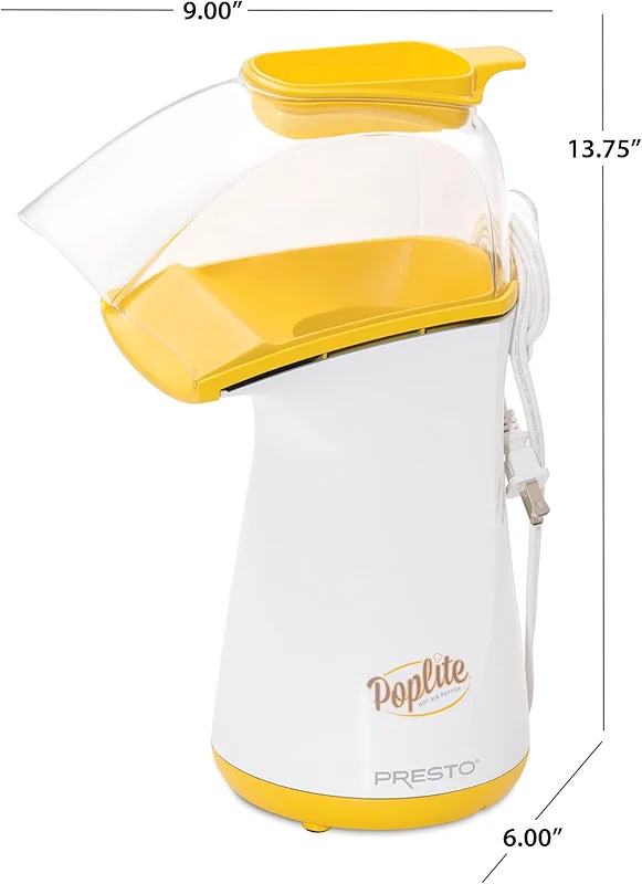 Presto 04820 Poplite Hot Air Popcorn Popper - Built-In Measuring Cup + — image 1