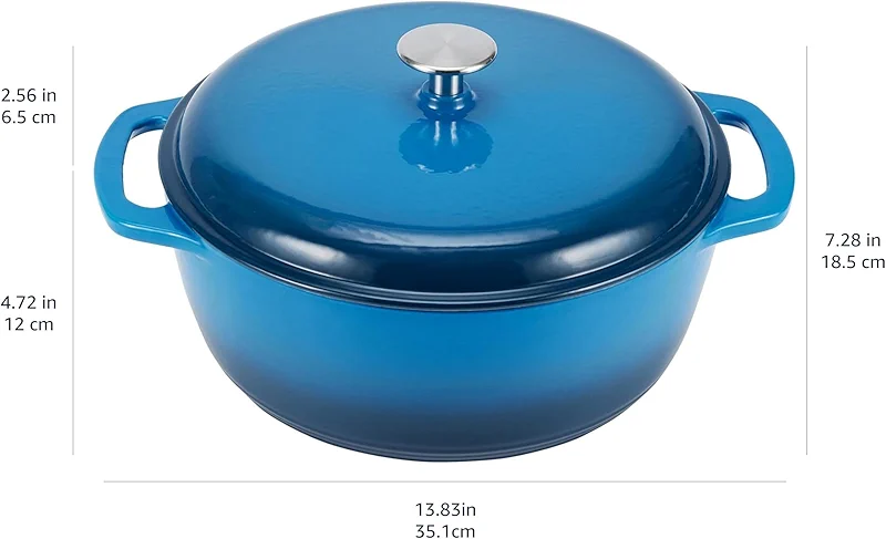 Amazon Basics Enameled Cast Iron Dutch Oven Pot with Lid — image 5