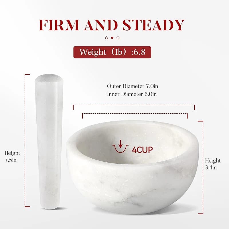 Koville Marble Mortar and Pestle Set — image 1