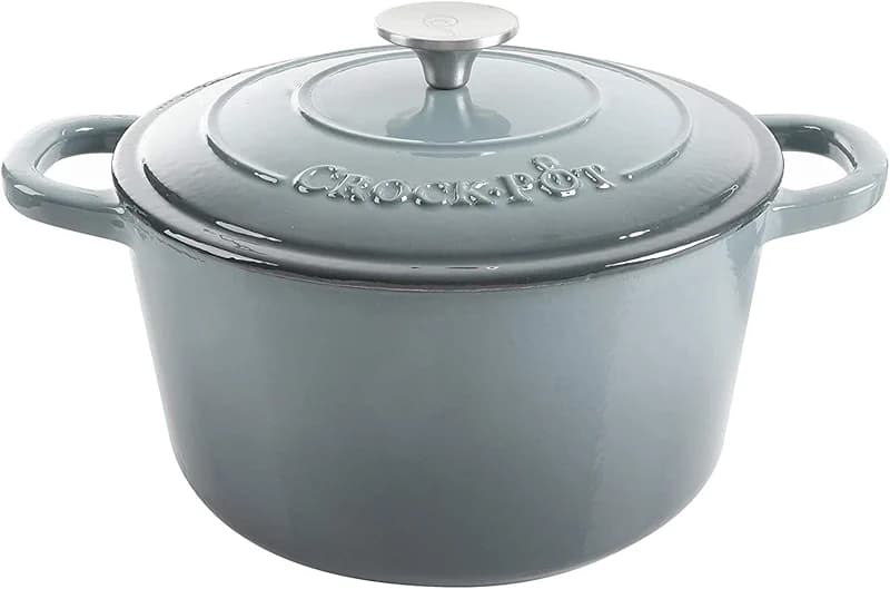 Crock-Pot Artisan 7-Quart Round Enameled Cast Iron Dutch Oven – Slate Gray — image 4