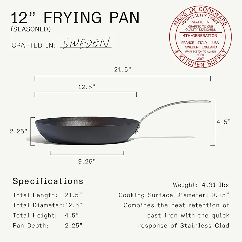 Made In Cookware - Seasoned 12" Carbon Steel Frying Pan - Professional — image 1