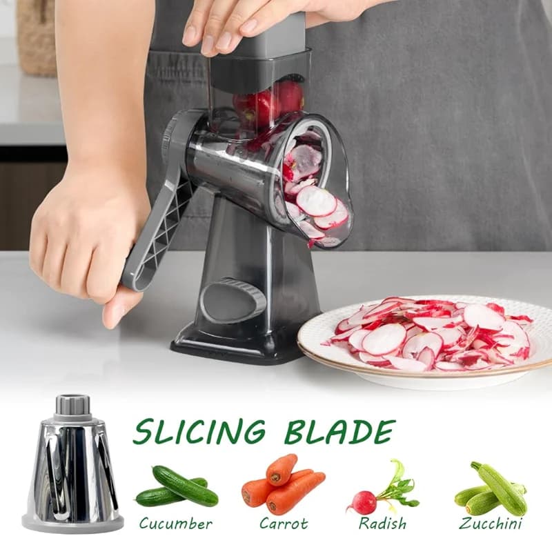 Cheese Grater Hand Crank Rotary Vegetables Shredder with Handle — image 6