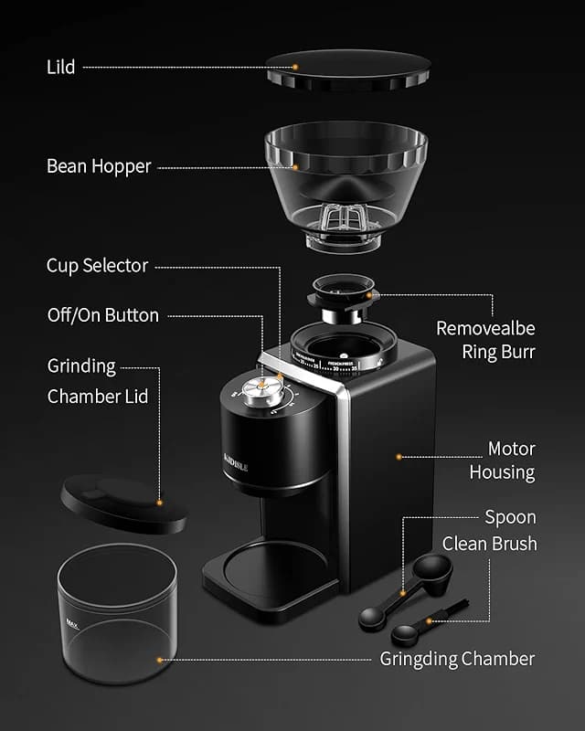 KIDISLE Conical Burr Coffee Grinder — image 8