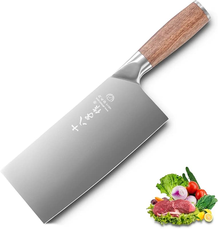 SHI BA ZI ZUO 7 Inches Stainless Steel Meat and Vegetable Cleaver Knife — image 1
