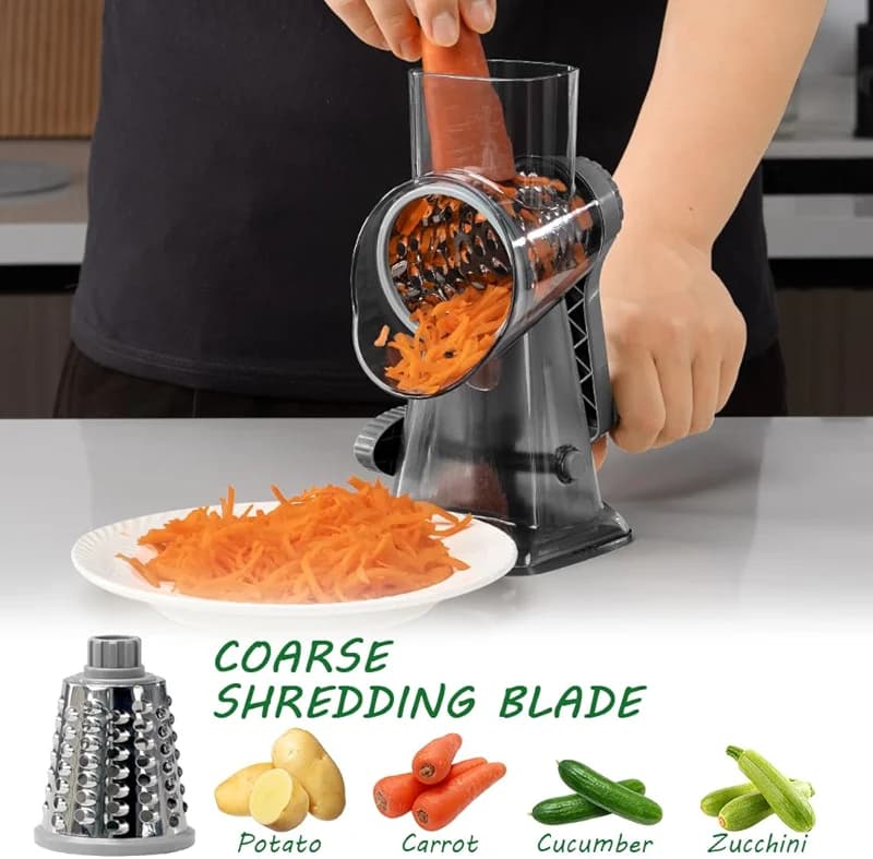 Cheese Grater Hand Crank Rotary Vegetables Shredder with Handle — image 8