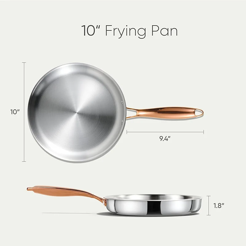 CAROTE 10" Tri-Ply Stainless Steel Frying Pan