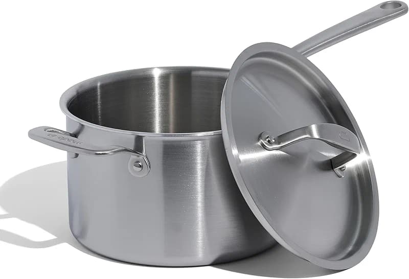 Made In Cookware | 4 Quart Stainless Steel Saucepan with Lid | 5 Ply — image 1