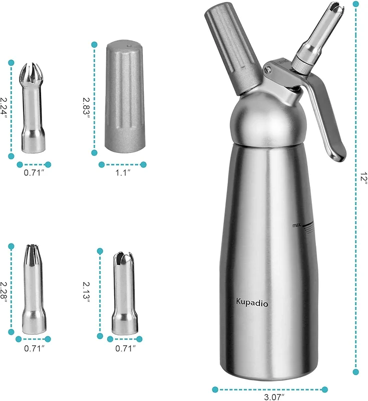 Professional Aluminum Whipped Cream Dispenser Cream Maker 500mL (1 Pint) — image 2
