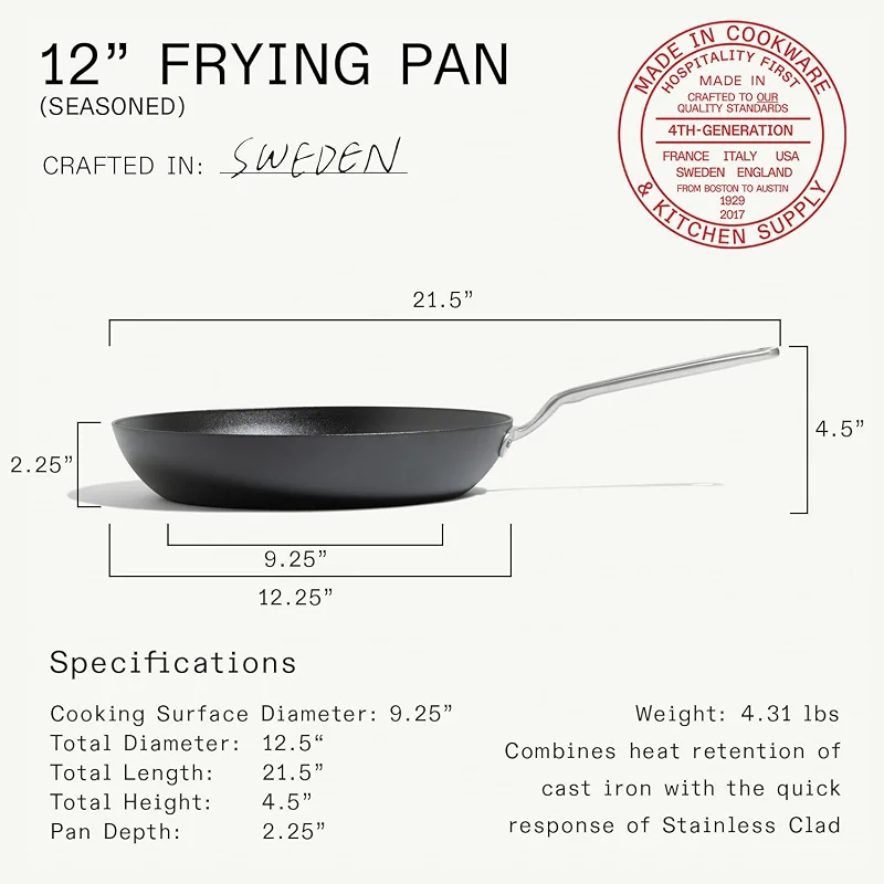 Made In Cookware - Seasoned 12" Carbon Steel Frying Pan - Professional: image 2