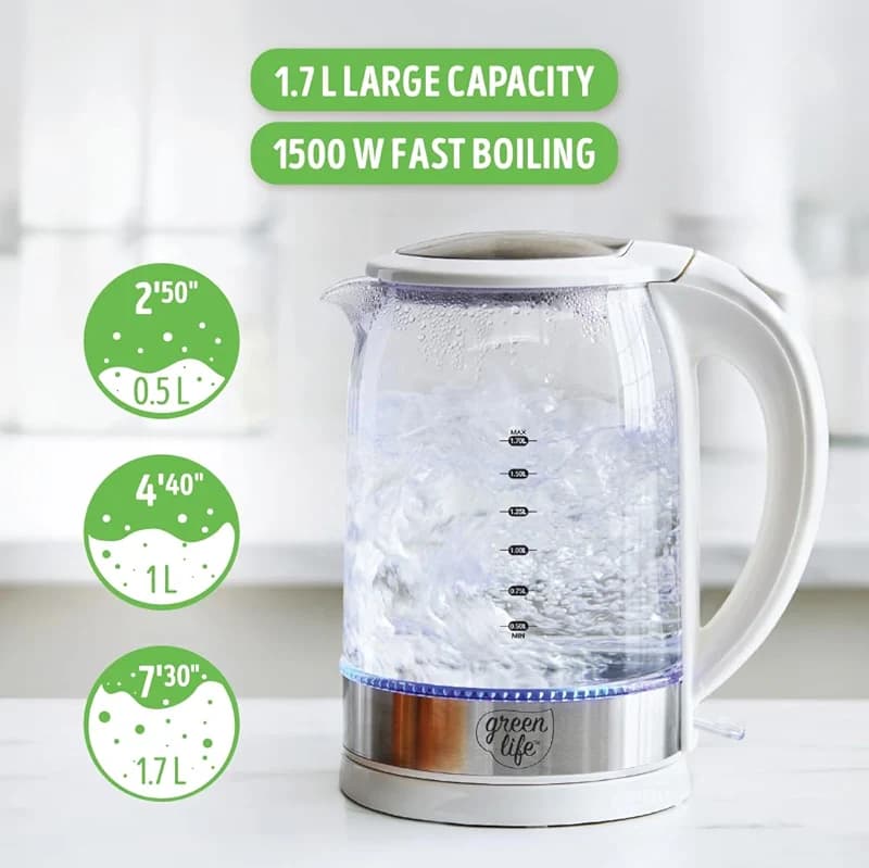 GreenLife 1.7 Liter Glass Electric Kettle — image 5