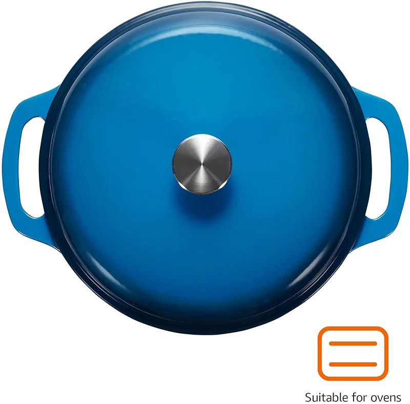 Amazon Basics Enameled Cast Iron Dutch Oven Pot with Lid — image 3