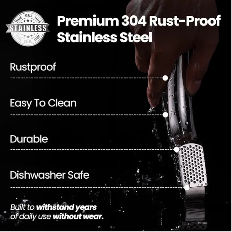 No Peeling Required Garlic Press Stainless Steel with Detachable Handle — image 8