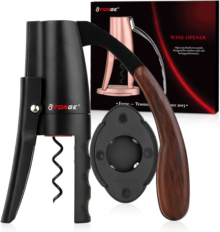 Forge Quality Compact Vertical Lever Corkscrew Wine Opener with Foil — image 8