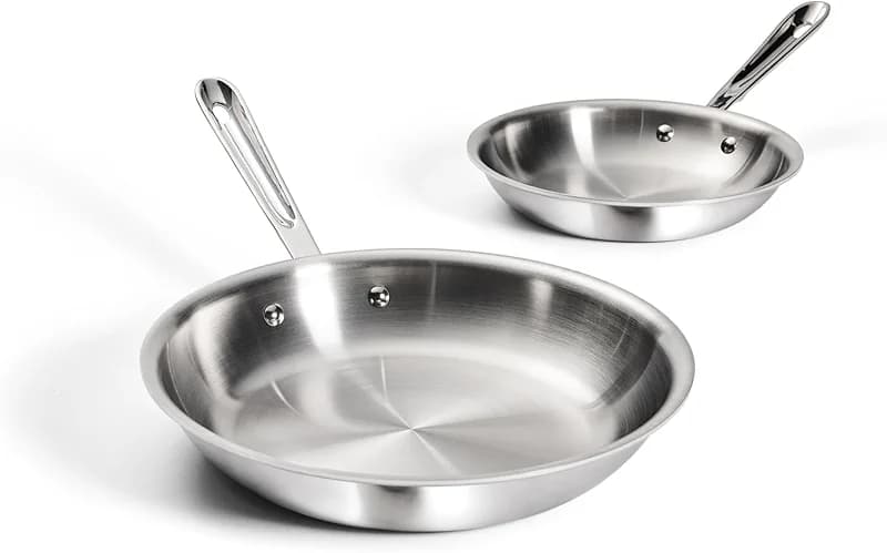 All-Clad D3® Stainless Steel 8 and 10 inch Frying Pans Set - Made in the — image 4