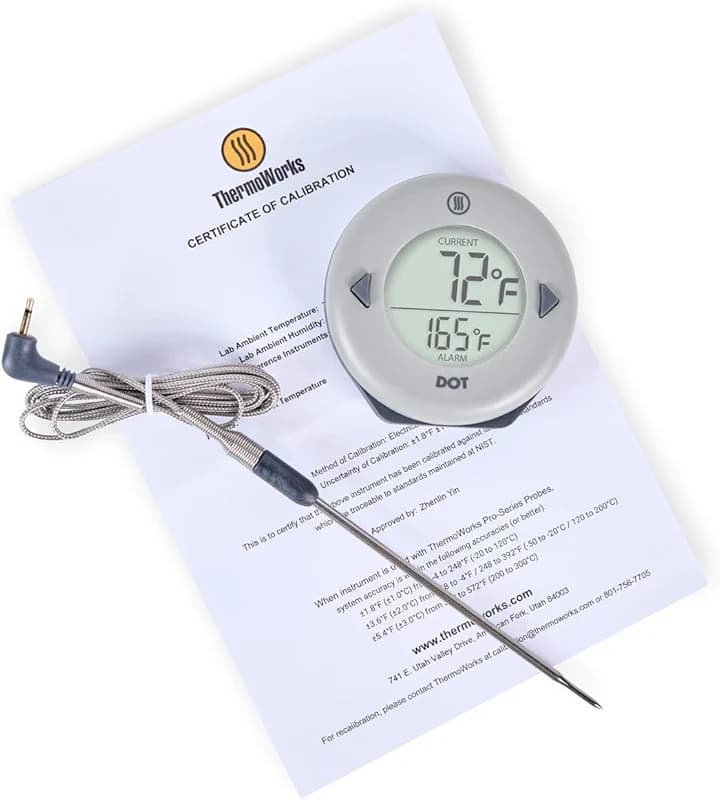 ThermoWorks DOT — Chefs’ Favorite Simple Alarm Thermometer - Dove Grey