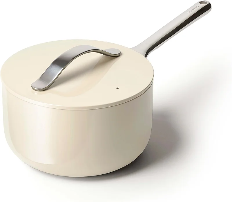 Caraway Nonstick Ceramic Sauce Pan with Lid (3 qt) - Non Toxic — image 2