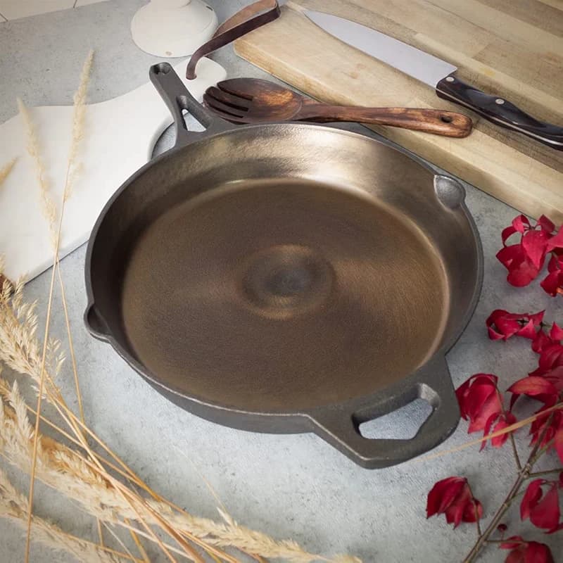 12 Inch Smooth Wasatch Pre-Seasoned Round Cast Iron Skillet — image 6