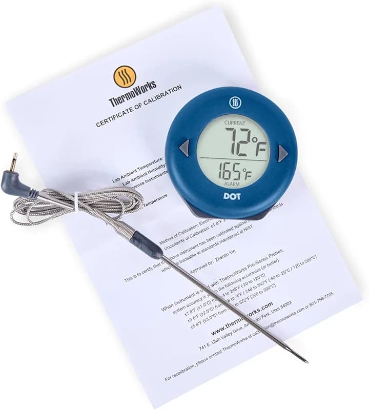 ThermoWorks DOT — Chefs’ Favorite Simple Alarm Thermometer - Nautical Blue