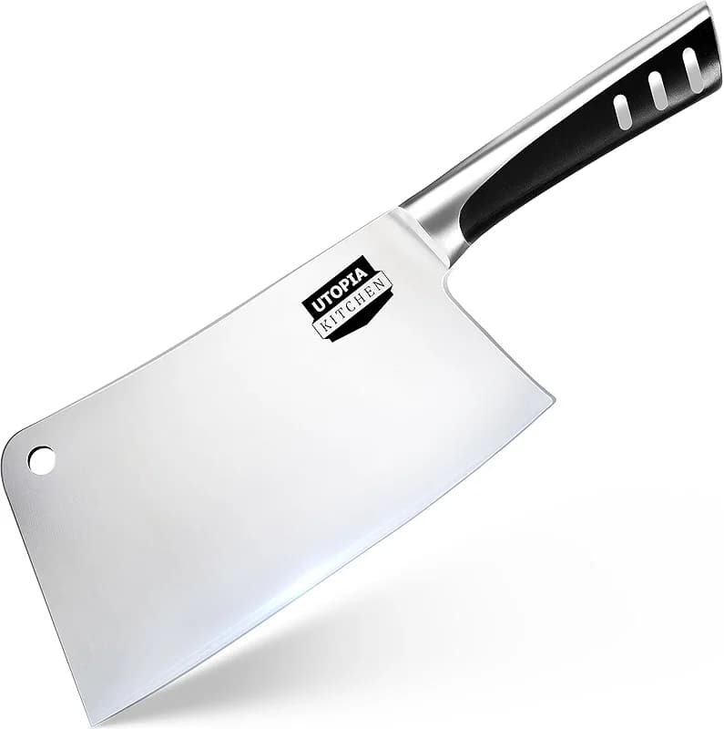 Utopia Kitchen 7 inch Cleaver Knife Stainless Steel Chef Butcher Knives