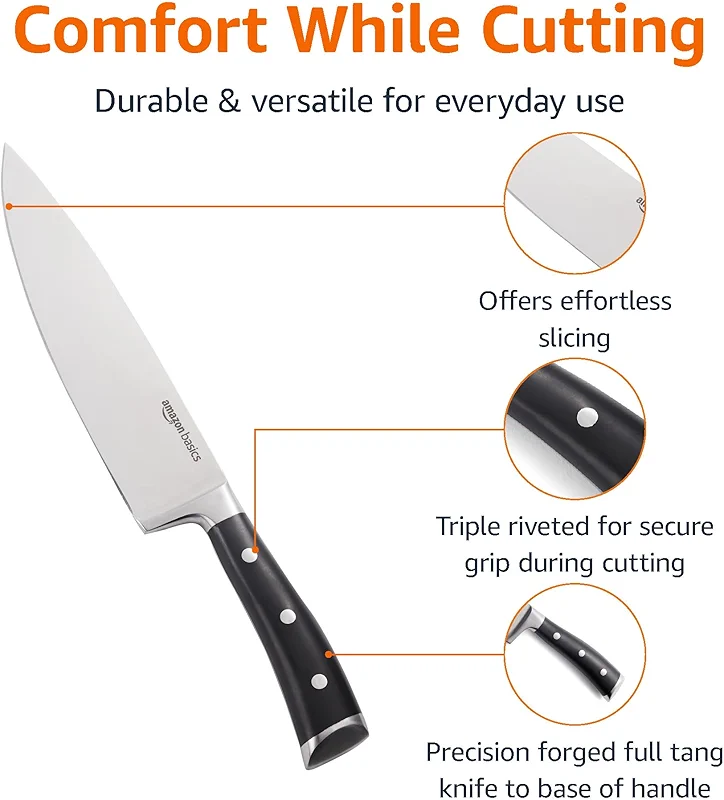 Amazon Basics Classic 8-inch Full Tang High Carbon Stainless Steel Chef's — image 3