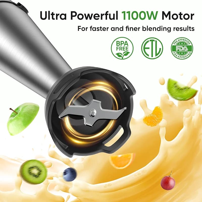 Immersion Blender Handheld 1100W 3 in 1 Corded Stick Hand Blenders for — image 3