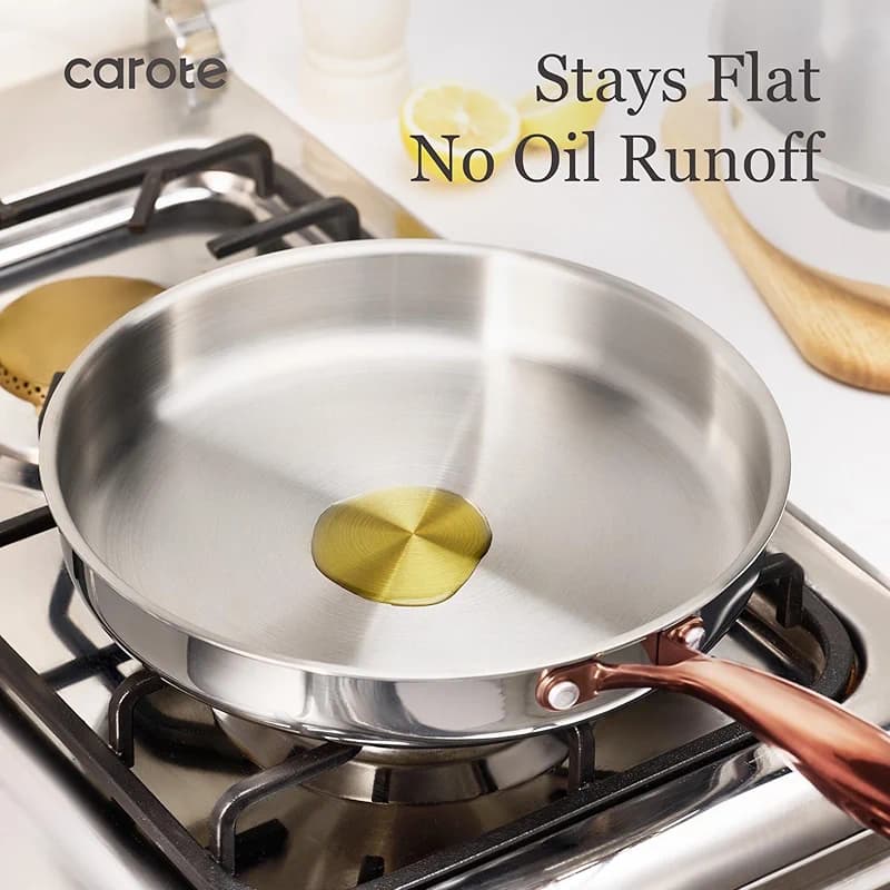 CAROTE 10" Tri-Ply Stainless Steel Frying Pan — image 7