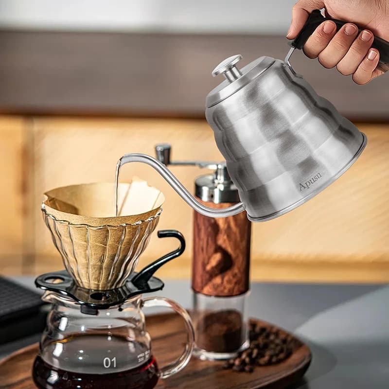 Gooseneck Kettle for Manual Drip Coffee & Tea 40oz Stainless Steel Pour — image 5