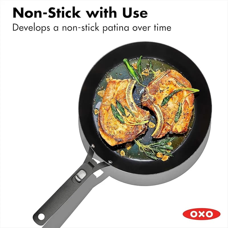 OXO Outdoor Pre-Seasoned Carbon Steel 12" Frying Pan Skillet