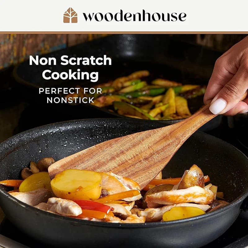 Wooden Spoons for Cooking – 10 Pcs Teak Wood Utensil Set — image 8