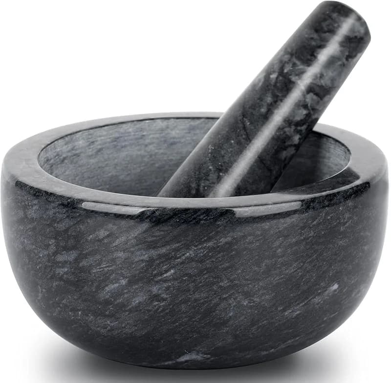 Tera Marble Mortar and Pestle Set Large Solid Stone Grinder Spice Herb — image 1