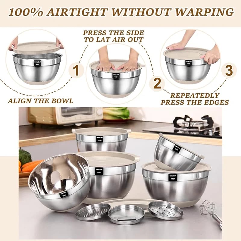 Umite Chef Mixing Bowls with Airtight Lids Set — image 5