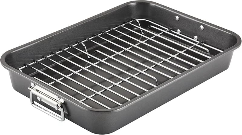 Farberware Bakeware Nonstick Steel Roaster with Flat Rack — image 1
